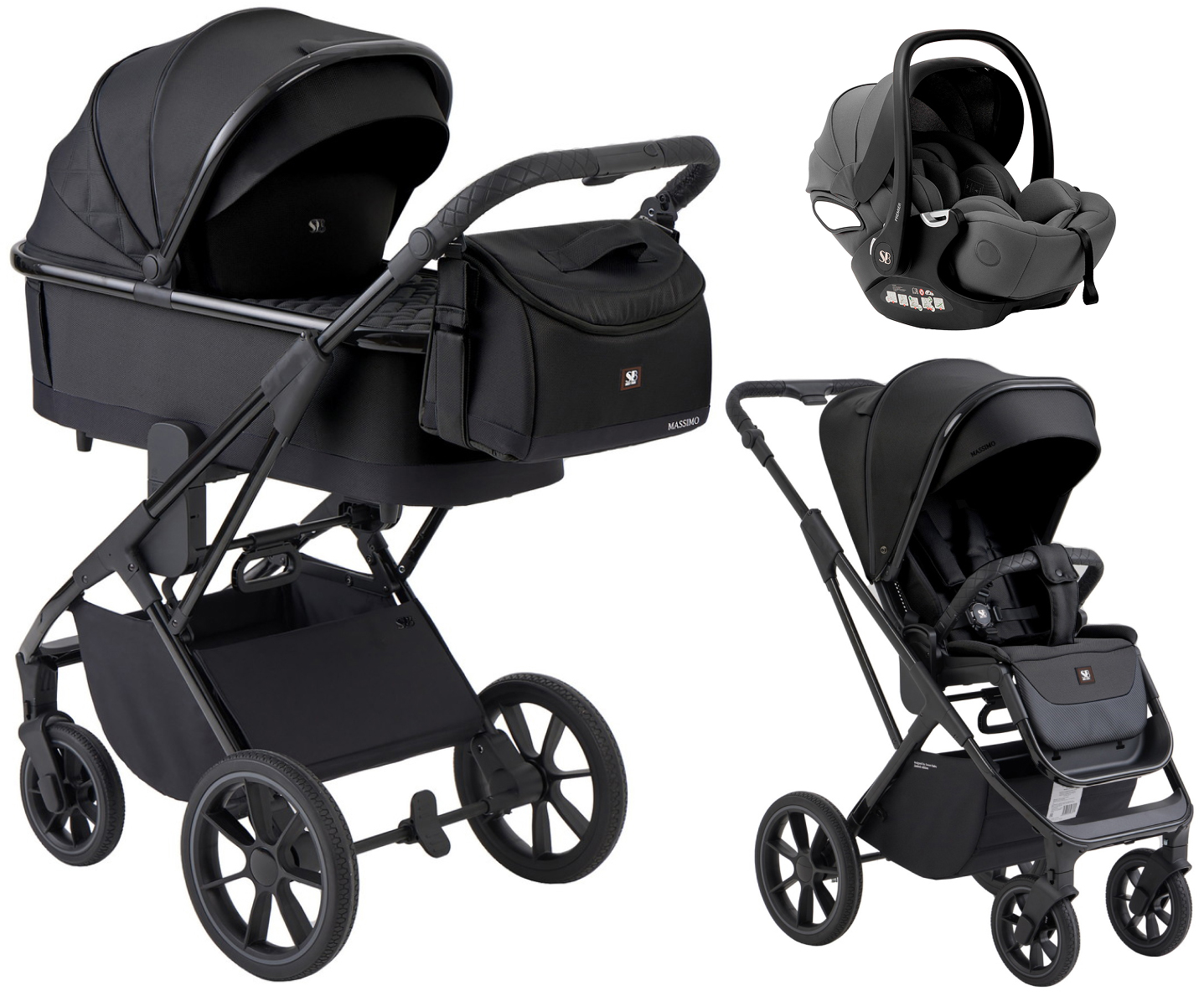 Коляска 3 в 1 Sweet Baby SBL Massimo + автокресло Premier Grey Black
