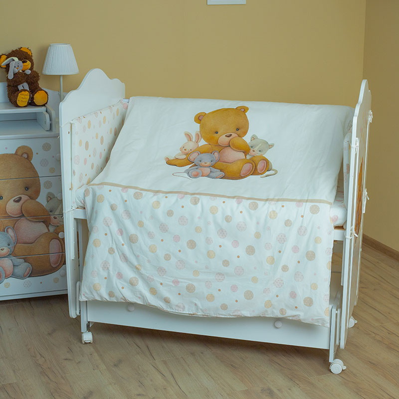 Комплект в кровать Vikalex Мишкина Компания пузырьки 6 пр. бежевый