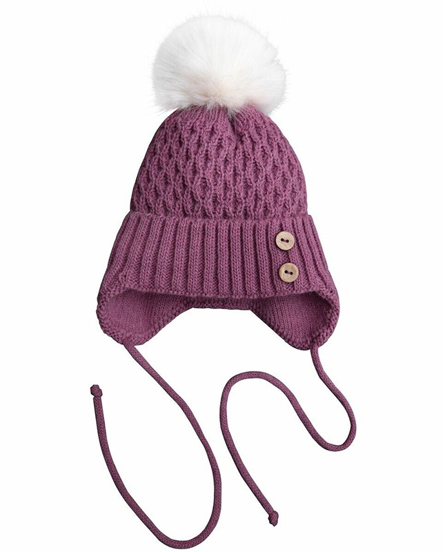 Шапочка вязаная AmaroBaby Pure Love Wool утепленная розовый 46