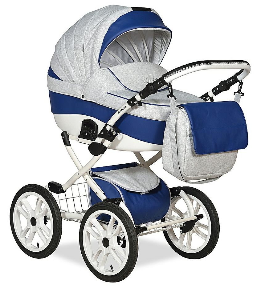 Детская коляска Indigo Camila S Plus 2 в 1 Cs20 св.серый+синяя кожа