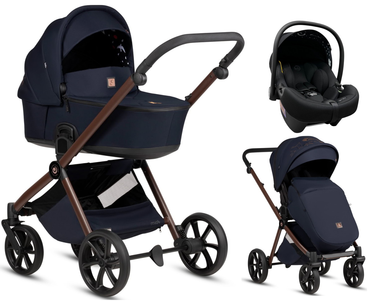 Детская коляска Tutis Mio 3 Plus Limited New 3 в 1 с автокреслом Elo Lux EduSky Black 1622015 Midnight Swallow