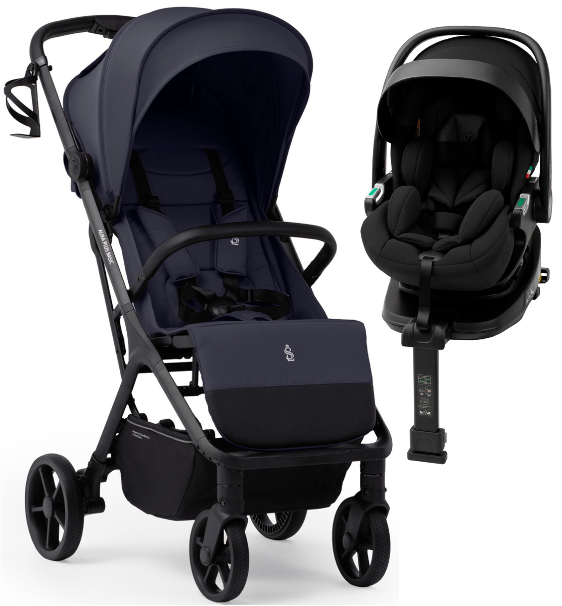 Прогулочная коляска Sweet Baby Aura Plus Basic SBL + автокресло Premier Plus Black Grey