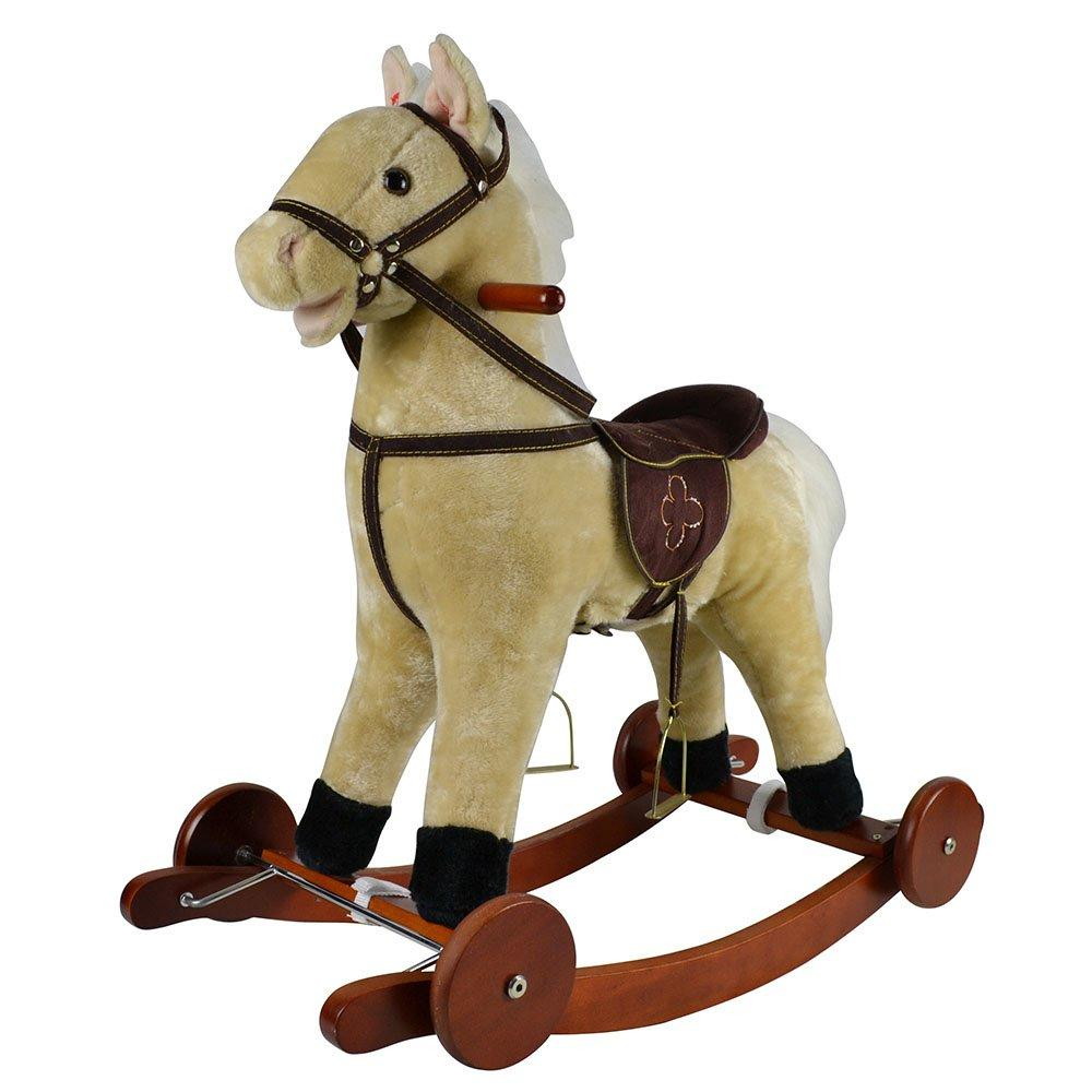 Детская качалка-лошадка Pituso Fandango с колесами GS2022W Светло-бежевый