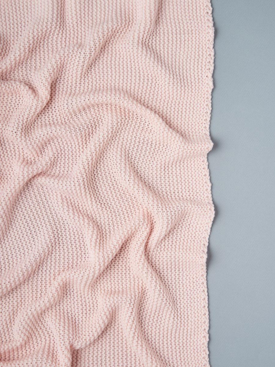 Плед вязаный Little Star Петельки 90х90 см 0457 персик