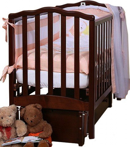 Детская кроватка Кубаньлесстрой Жасмин АБ 19.3 (маятник продольный) 120x60 см Махагон