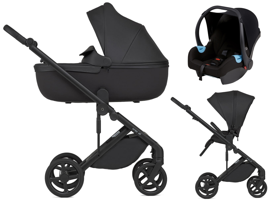 Детская коляска Anex Eli 3 в 1 без рюкзака и автокресло Biuco BC100B без адаптеров Midnight el-05-UK