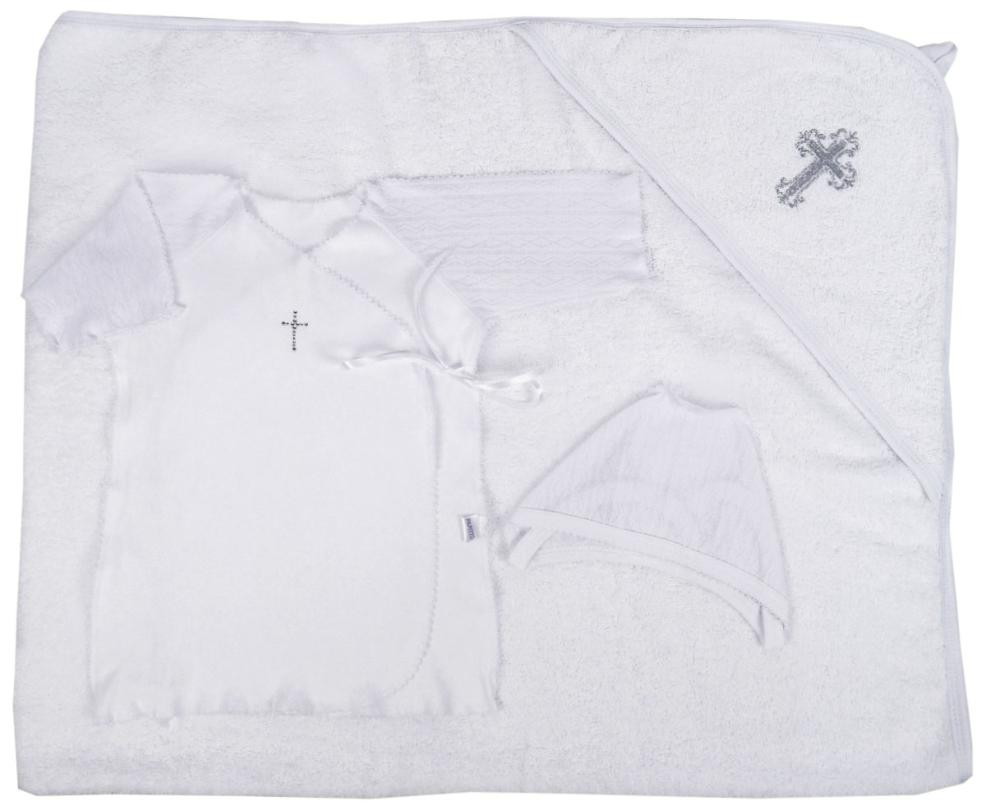 Крестильный набор Папитто для мальчика (полотенце д/крещения+рубашка+чепчик краше) 31-5023 р.20-62