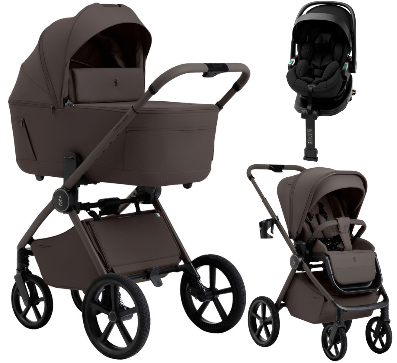 Коляска 4 в 1 Sweet Baby SBL Elegante Therma Colore + автокресло Premier Plus Black Chocolate Brown
