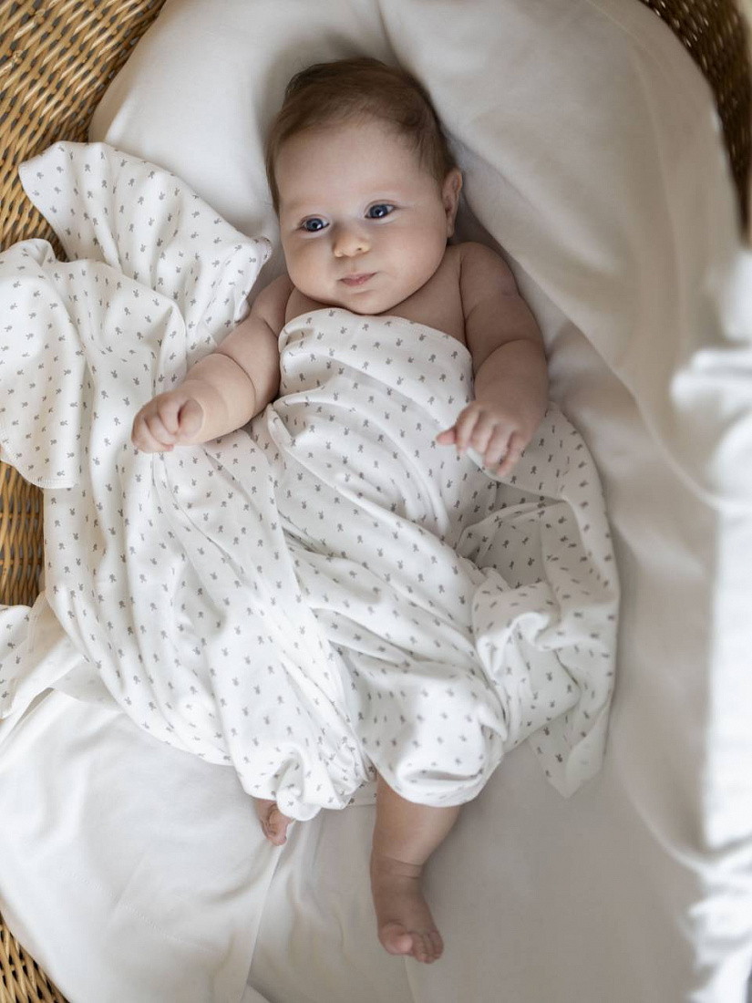 Плед-пелёнка НаследникЪ Выжанова 110х90 08032-02005 ЧЗ зайка серый