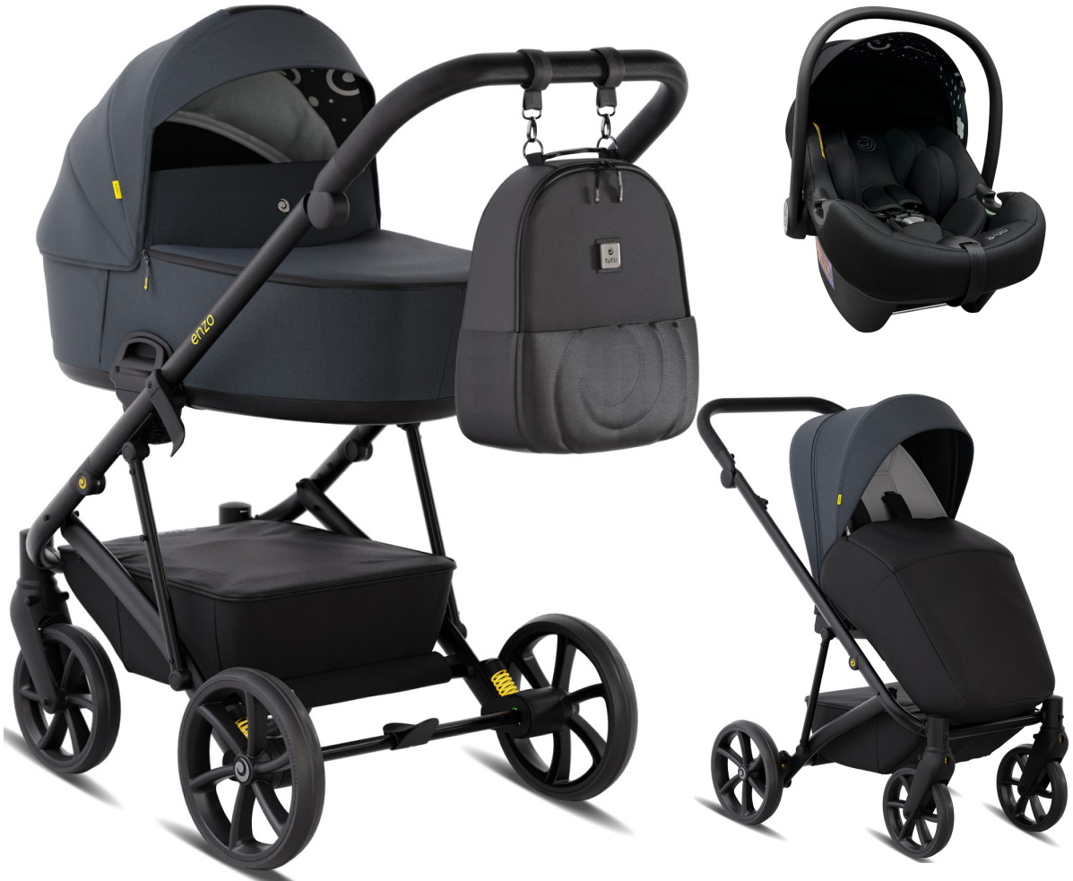 Детская коляска Tutis Enzo 3 в 1 с автокреслом Elo Lux EduSky Black 1702546 Антрацит/ Antracite