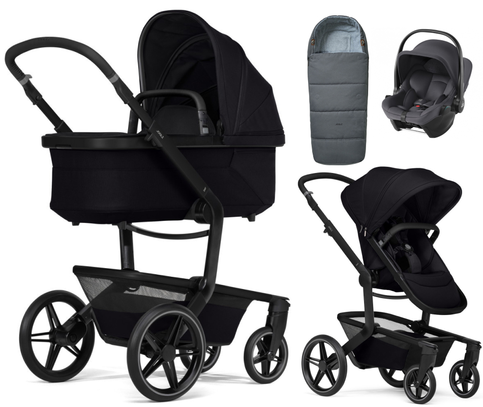 Детская коляска 3 в 1 Joolz Day 5 и автокресло Baby-Safe Core Midnight Grey + конверт в подарок Space black