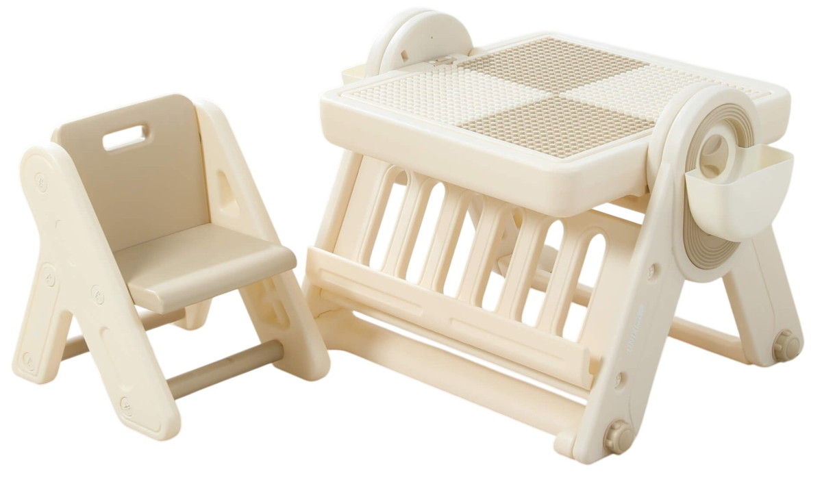 Развивающий детский стол со стульчиком 4 в 1 UNIX Kids Лего Lego бежевый