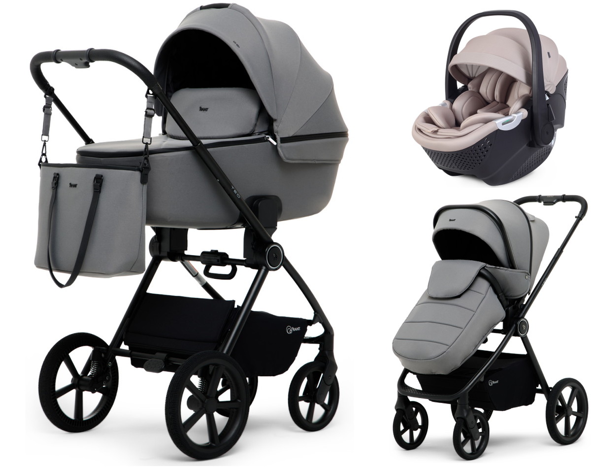 Детская коляска Rant Teo Soft 3 в 1 с автокреслом Aster Zero Beige Grey