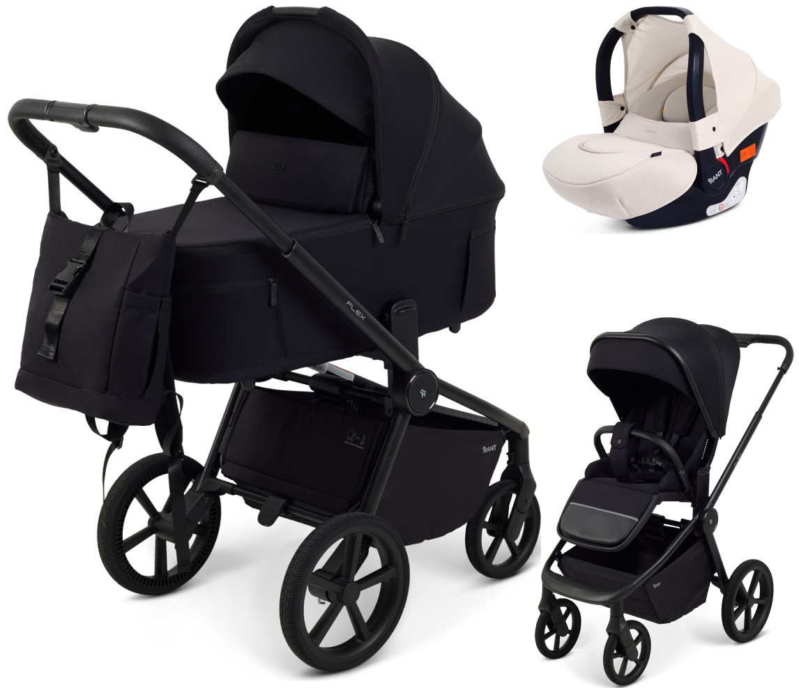 Детская коляска Rant Flex Forma 3 в 1 RA124 с автокреслом Cruise Beige Black Черный