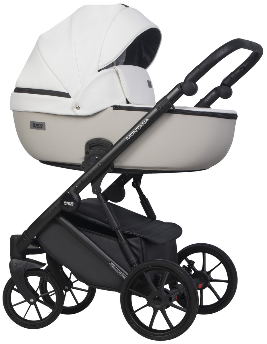 Детская коляска Riko Basic Montana X Ecco 2 в 1 32 White-Light Silver (белый-св.серый)