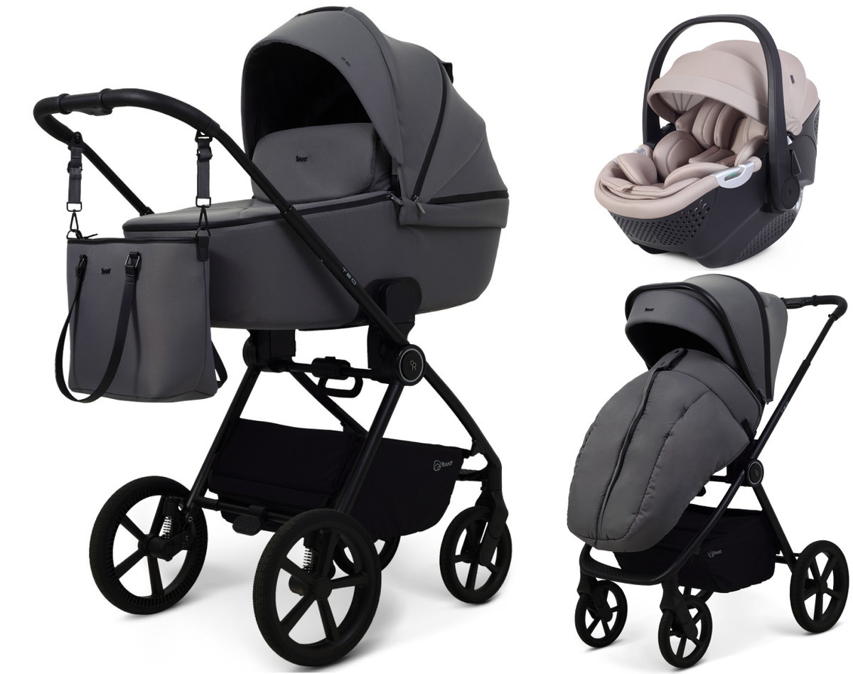 Детская коляска Rant Teo Soft 3 в 1 с автокреслом Aster Zero Beige Graphite