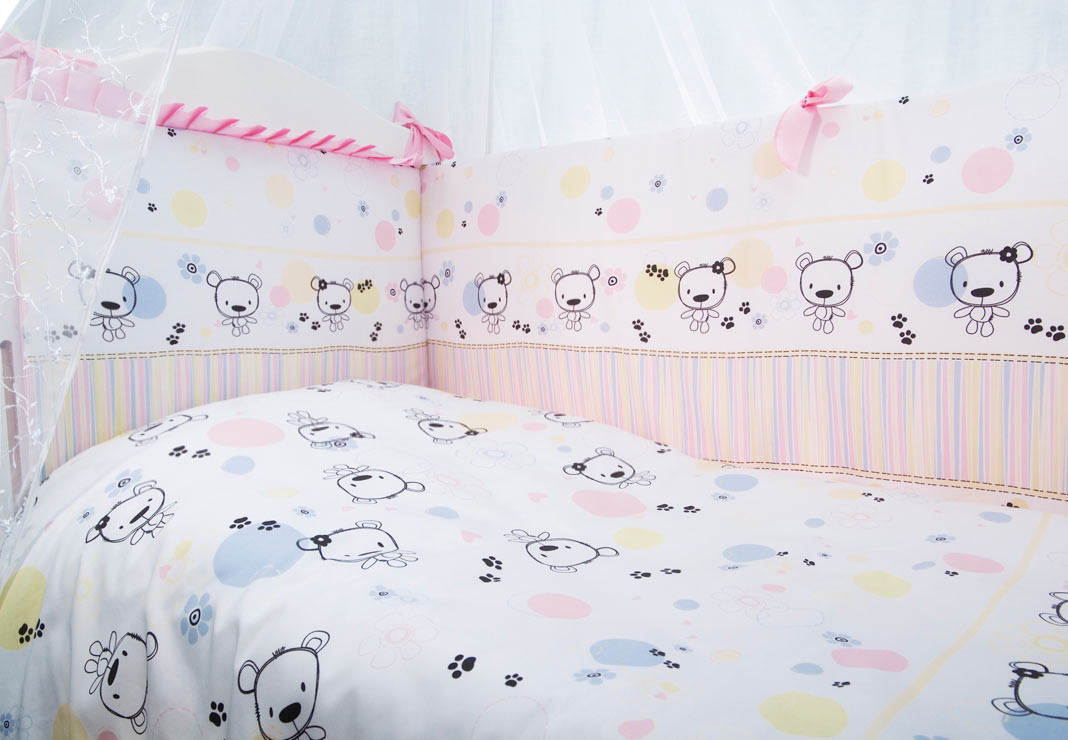 Детское постельное белье Сонный Гномик Конфетти 3 предмета розовый