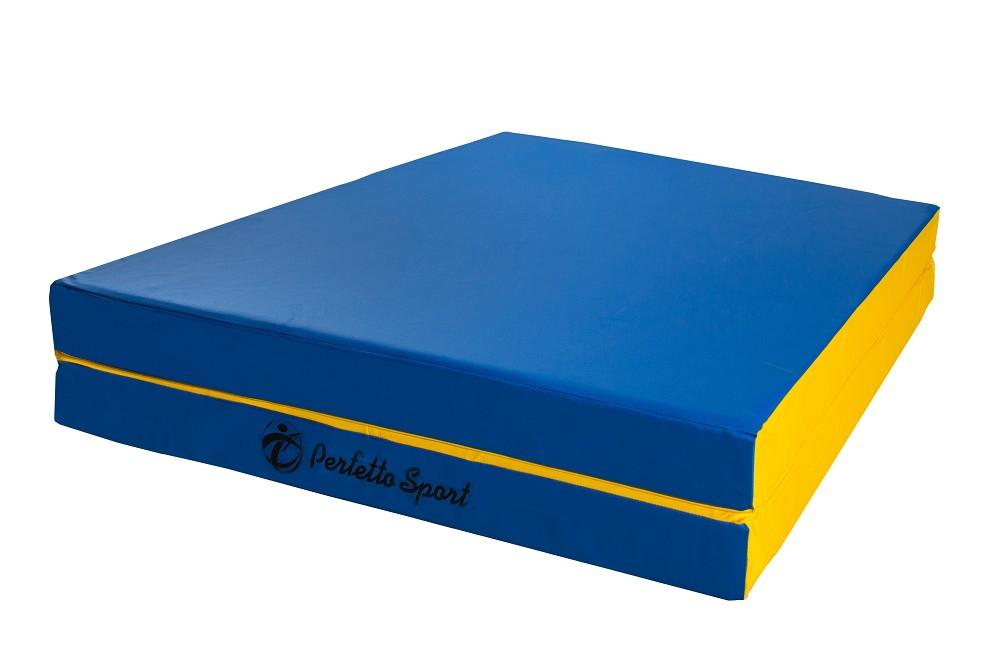 Детский мат Perfetto Sport № 10 (100х150х10 см) складной 1 сложение сине/жёлтый