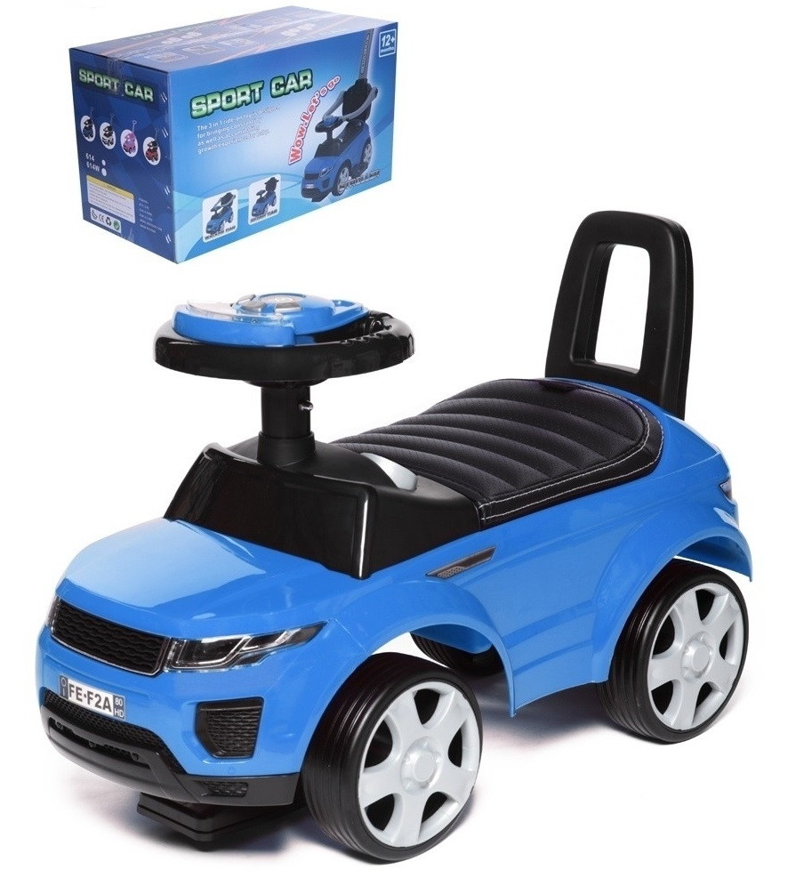 Детская каталка Baby Care Sport car кожаное сиденье, резиновые колеса Синий (Blue)
