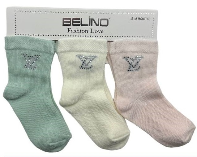 Носки Belino для девочки со стразами 3 пары 191000 J 12