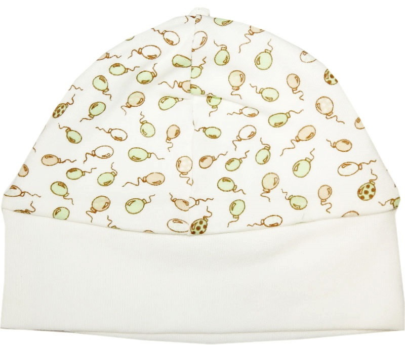 Шапочка Папитто Воздушные шарики И410-01 экрю/салатовый 36