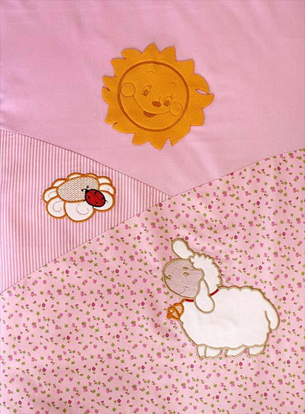 Детское постельное белье Золотой Гусь Веселые овечки 3 предмета розовый