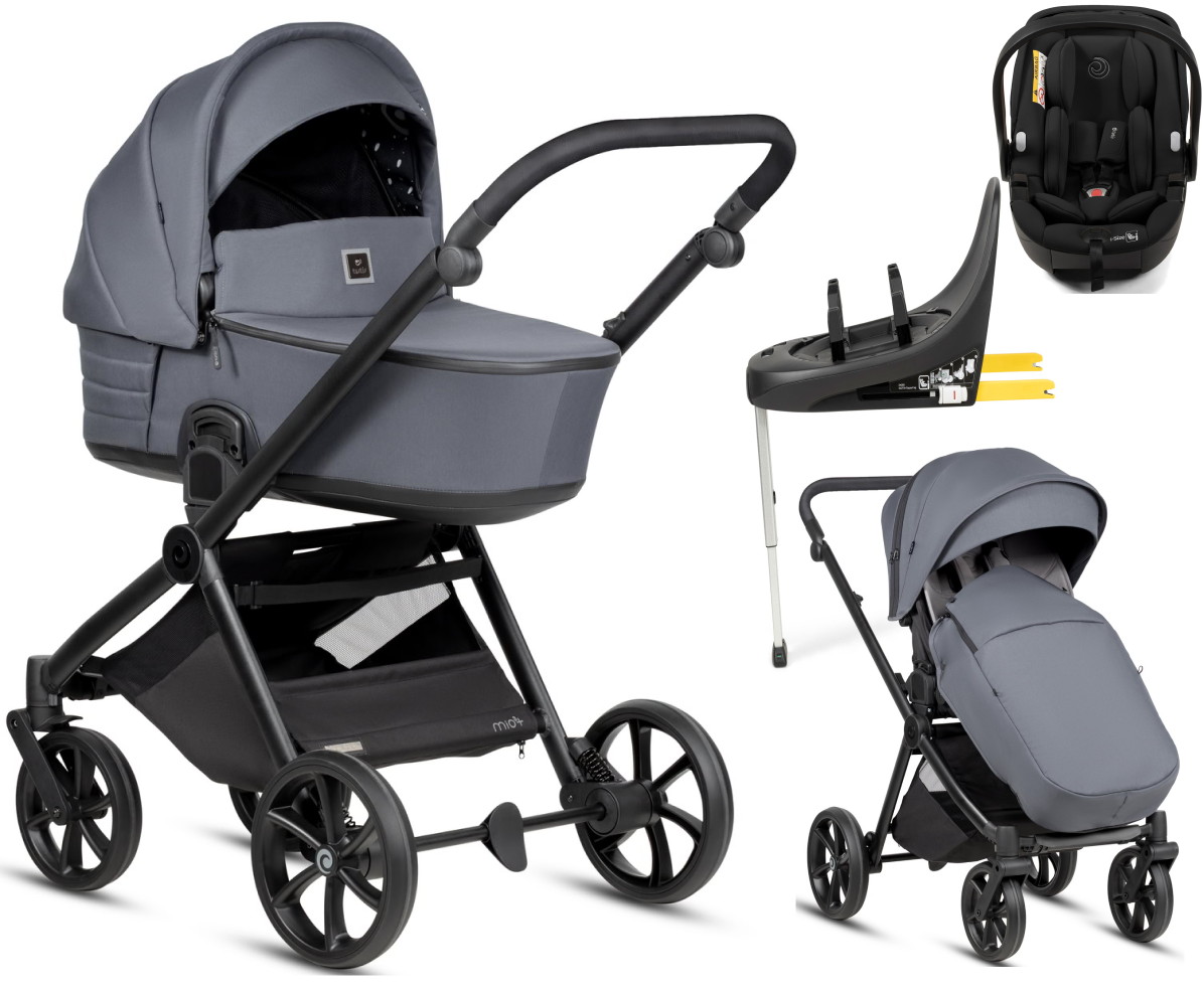 Детская коляска Tutis Mio 3 Plus Essential New 4 в 1 с автокреслом Beno Black и базой 1622103 Dark Grey