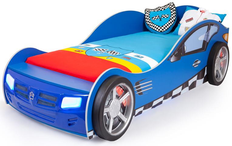 Детская подростковая кровать машина ABC-King Formula 160х90 см Синяя