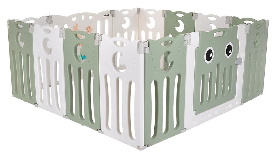 Детский ограждение-манеж Pituso Сова без шаров 143х143х63 Зеленый/белый