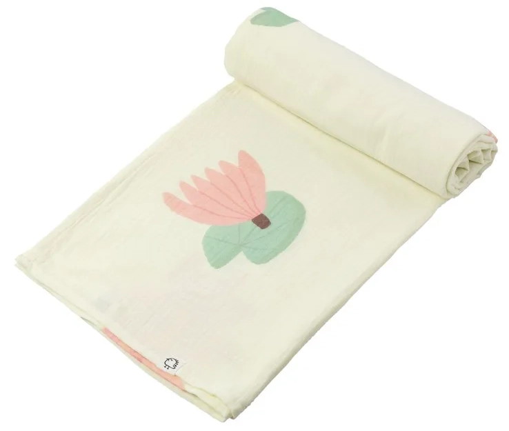 Пелёнка муслиновая Buba Kids, 115х115 см BKMUSSW5 Кувшинка розовая