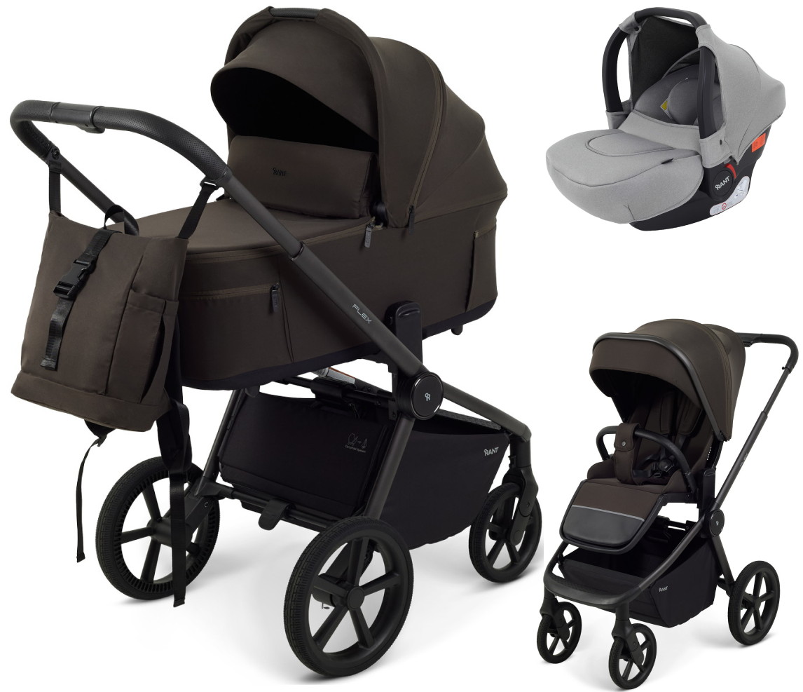 Детская коляска Rant Flex Forma 3 в 1 RA124 с автокреслом Cruise Grey Shine Brown Коричневый