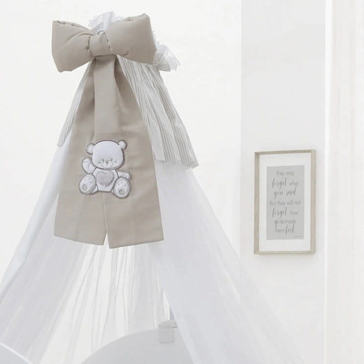 Балдахин тюлевый круговой Italbaby Jolie Oval белый/шоколад