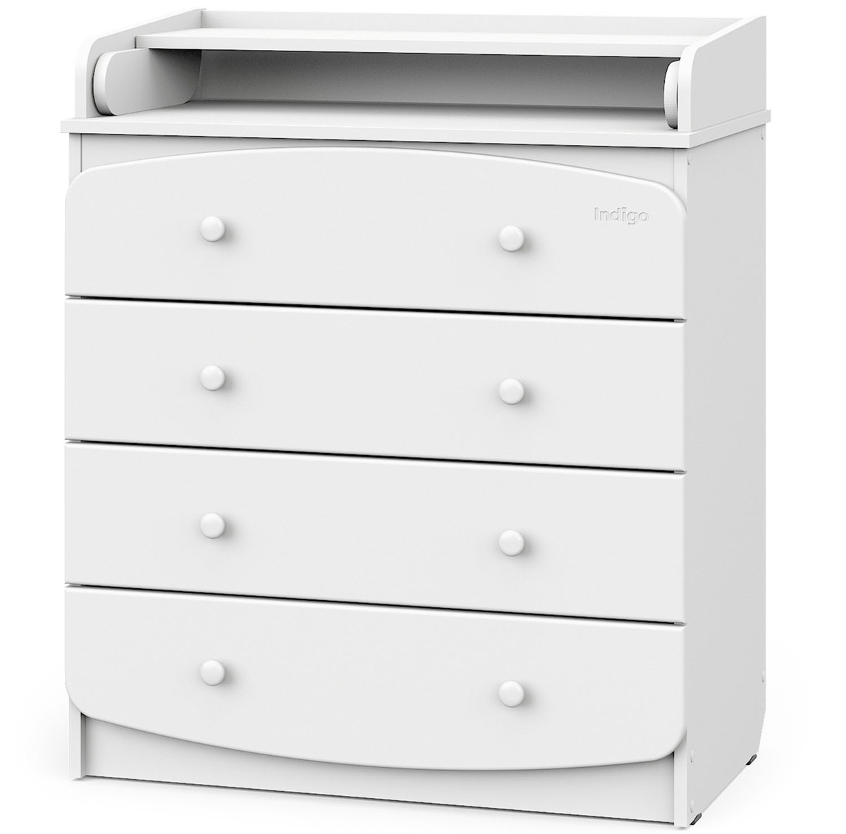 Детский пеленальный комод Indigo Classic 800/4 МДФ, ЛДСП белый-белый