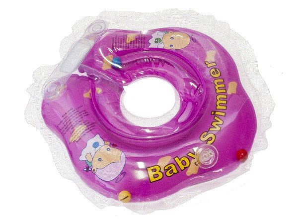 Круг для купания Baby Swimmer 0+ фиолетовый полуцвет погремушка
