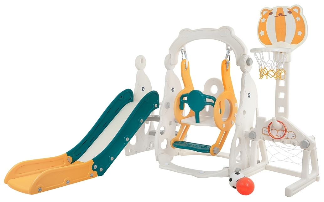 Горка-Комплекс Pituso Долфин (горка,качели,баскет.кольцо,футб.ворота) Green/Зеленый/Желтый