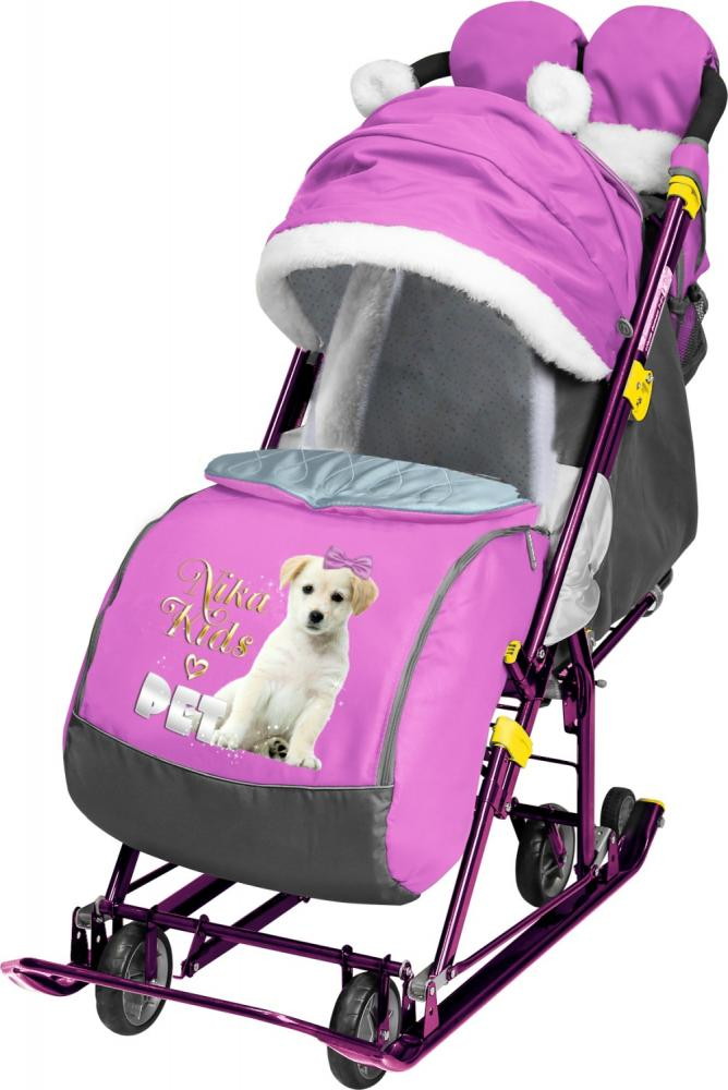 Детские санки-коляска Nika Ника Детям 7-6 орхидея Щенок