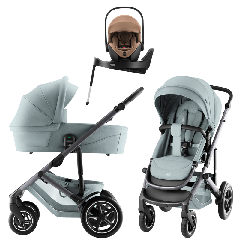 Коляска 3 в 1 Britax Roemer Smile 5Z Style и автокресло Baby-Safe PRO LUX Warm Caramel + Vario Base 5Z Harbor Blue