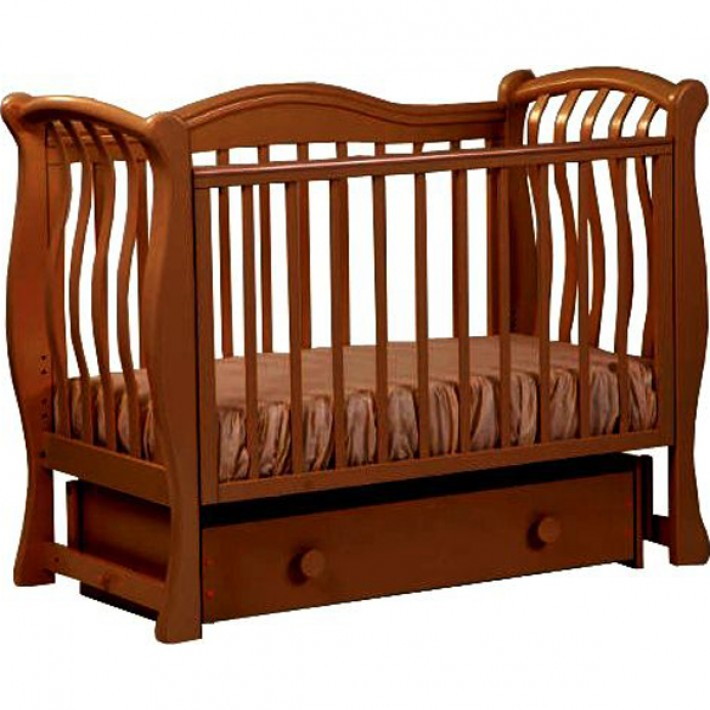 Детская кроватка Кубаньлесстрой Маргаритка маятник универсальный БИ 08 орех темный