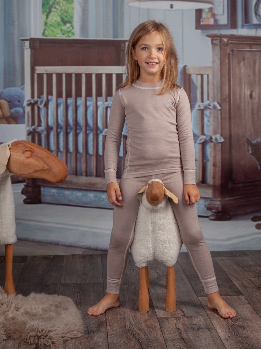 Комплект термобелья НаследникЪ Выжанова фуфайка и кальсоны капучино 104