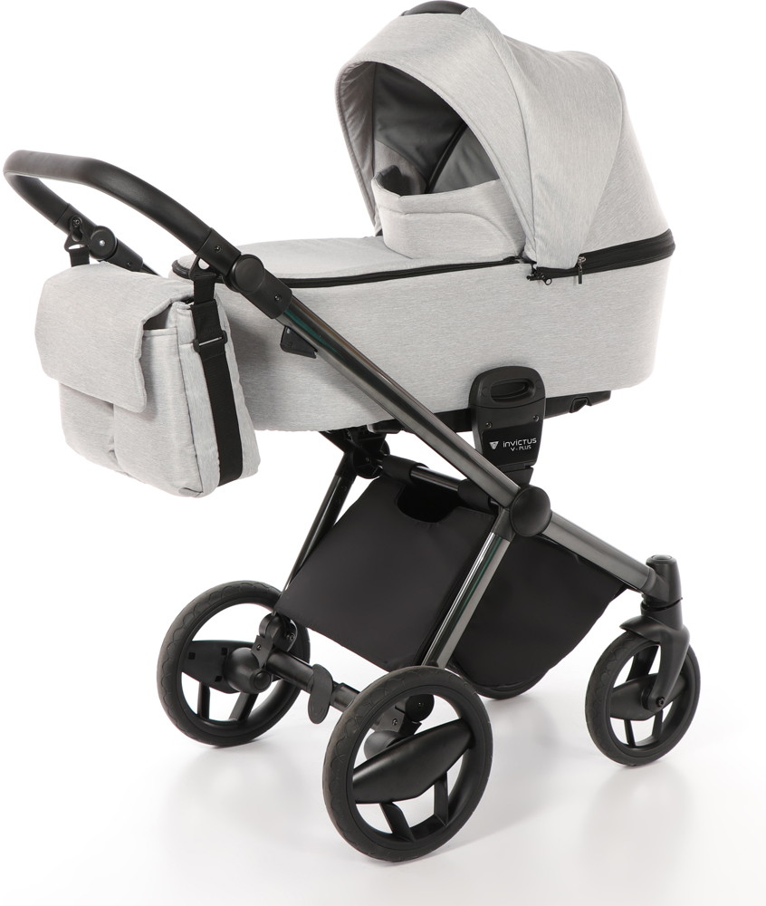 Детская коляска Invictus V-Plus 3 в 1 01 светло-серый