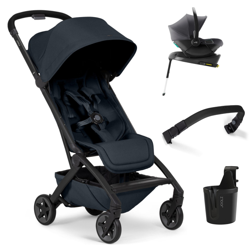 Прогулочная коляска Joolz Aer 2 SE и автокресло Baby-Safe Core Midnight Grey и база Baby-Safe Core Dark navy blue
