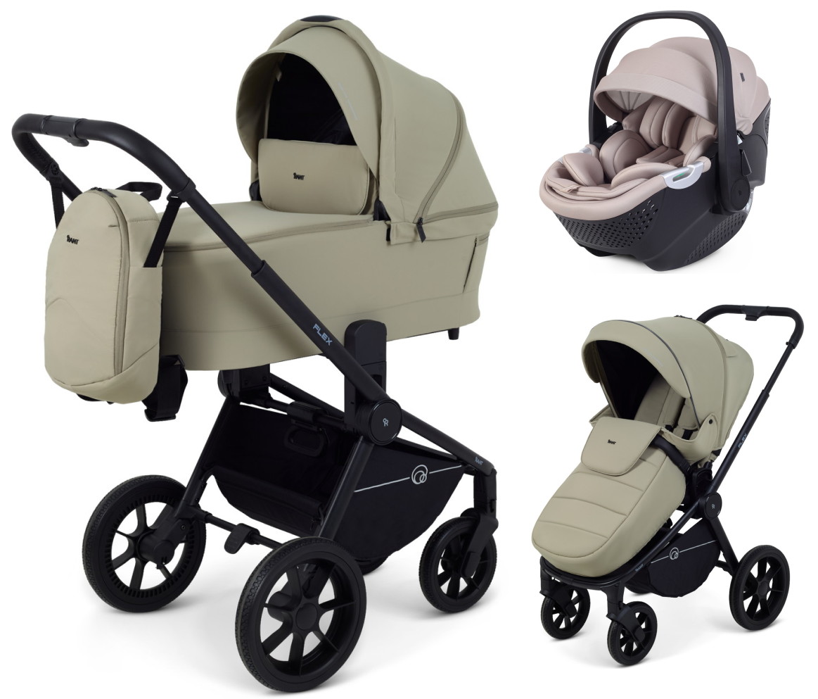 Детская коляска Rant Flex 3 в 1 RA076 с автокреслом Aster Zero Beige Light Green