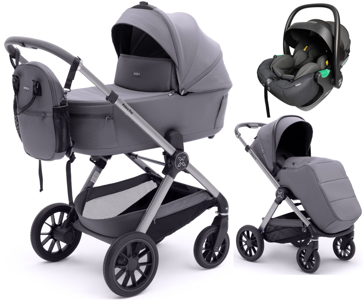 Коляска Agex Prima Pro 3 в 1 с автокреслом i-Safe Black APS214 Sora серый