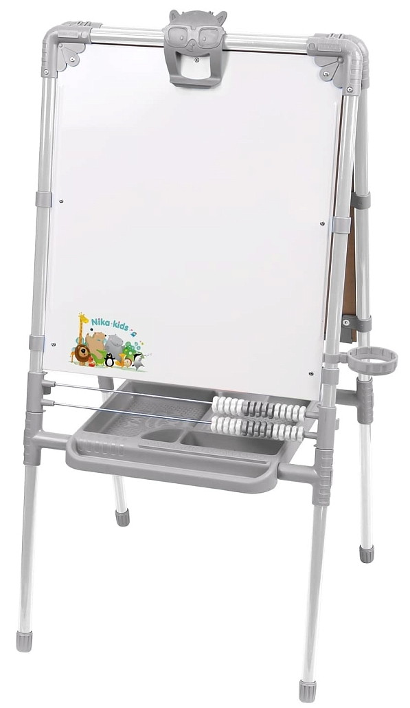 Детский мольберт двусторонний с большим пеналом Nika М1 М1/СР серый