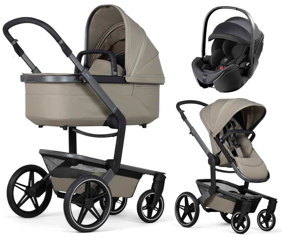 Детская коляска 3 в 1 Joolz Day 5 и автокресло Britax Roemer Baby-Safe Pro Classic Deep Black Sage Green