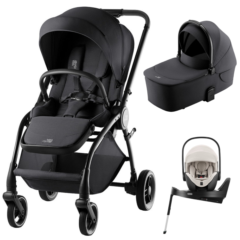 Коляска 3 в 1 Britax Roemer RIO Style и автокресло Baby-Safe PRO LUX Soft Taupe + Vario Base 5Z Carbon Black