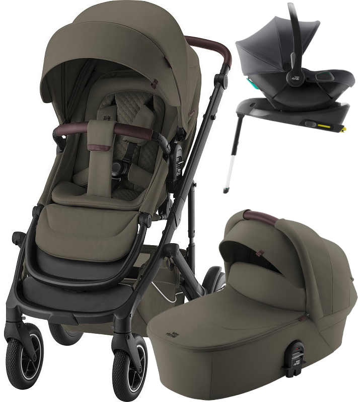 Коляска 4 в 1 Britax Roemer Smile 5Z LUX и автокресло Baby-Safe Core Midnight Grey + база Baby-Safe Core Urban Olive