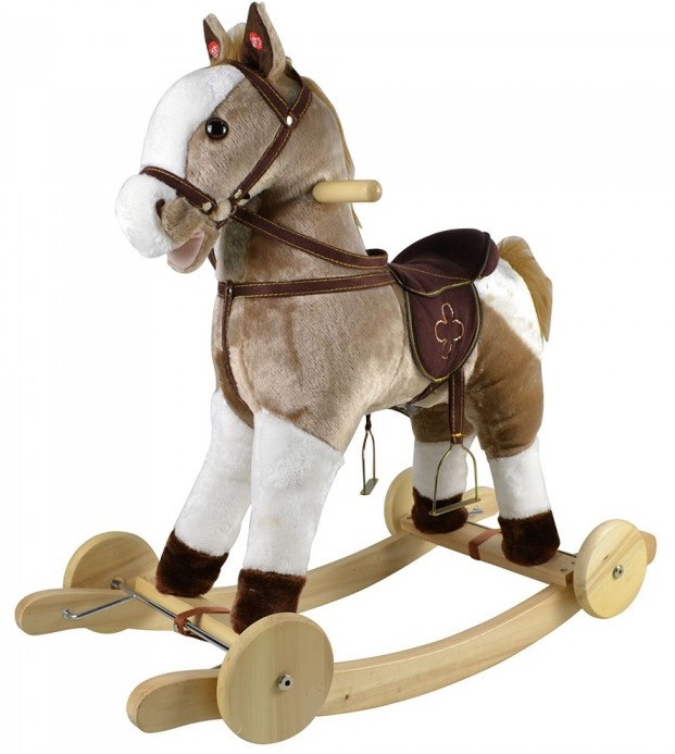 Детская качалка-лошадка Pituso Fandango с колесами серо-бежевый