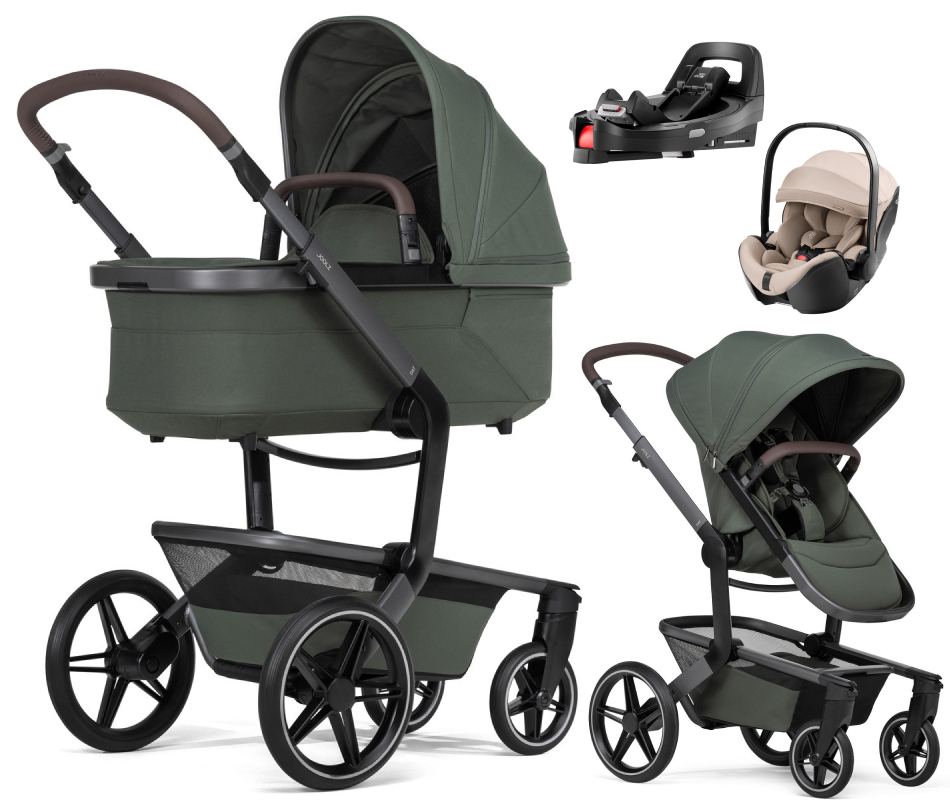 Детская коляска 4 в 1 Joolz Day 5 и автокресло Britax Roemer Baby-Safe Pro Style Teak и база Vario Base 5Z Forest Green