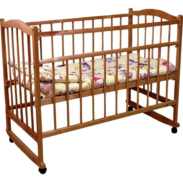 Детская кроватка Фея 204 (колесо качалка) орех